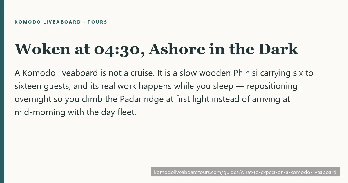 What to expect on a Komodo liveaboard — the day, the night and the crossing